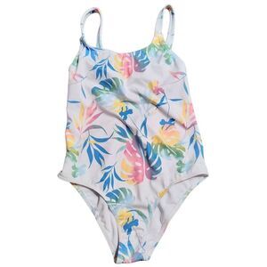 ROXY ONE PIECE WHITE FLORAL GIRLS SZ 10 NWT SWIMSUIT